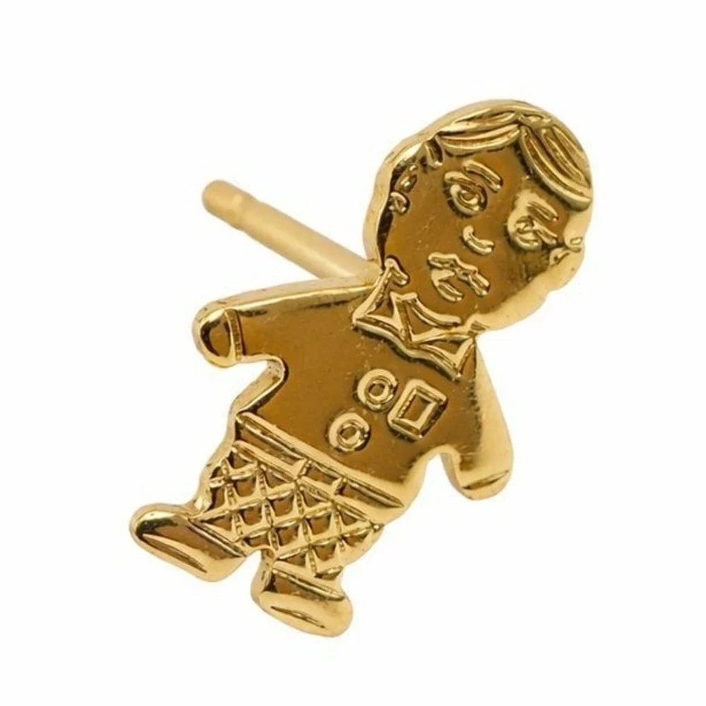 Gold Tone Boy Stud Earrings – Cute Fashion Biju Studs‎
